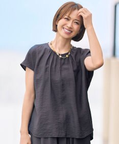 自由区 【カタログ掲載・人気素材・新型登場・新色追加・セットアップ対応】エアリーツイルプルオーバー ブラウス ［新色］バーント