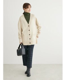 Green Parks もちやわ　Ｖネックミディ丈ニットカーディガン