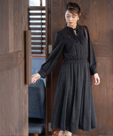 Tiaclasse 【洗える】細リボンギャザーワンピース