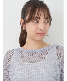 earth music&ecology スパンコールショートゆるニット