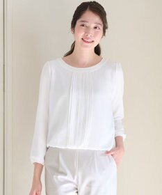 ANY SIS L 【洗える】フロントプリーツシフォンブラウス