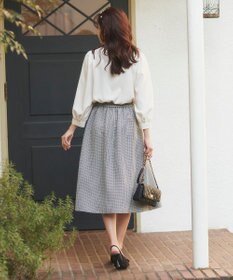 Feroux リボンタイパフスリー ブブラウス