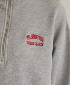 WEGO 【ANGIE VINTAGE】ワンポイント刺繍ハーフZIPスウェットプルオーバー