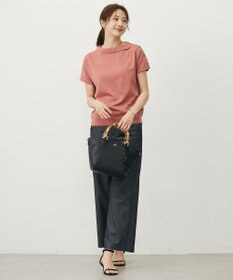 J.PRESS LADIES L 【洗える・防シワ・速乾】ツイルシャンブレー ワイド パンツ