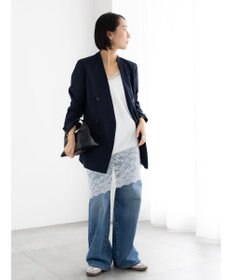 Te chichi ノーカラーダブルブレストジャケット