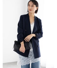 Te chichi ノーカラーダブルブレストジャケット