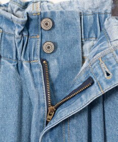 WEGO ウエストフリルマムデニムパンツ