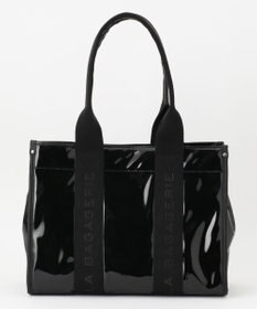 LA BAGAGERIE ソフトエナメル　ロゴテープトートバッグ　Lサイズ