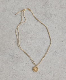 earth music&ecology レイヤードチェーンメダリオンネックレス