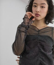 WEGO 【ANGIE VINTAGE】シャーリングラメシアートップス