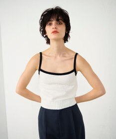 GRACE CONTINENTAL バイカラーニットノースリーブ