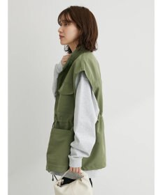 Green Parks ・ＥＬＥＮＣＡＲＥ　ＤＵＥスタンドカラーミリタリーベスト