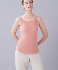 une nana cool 綿100% リブ編みコットン キャミソール