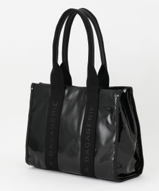 LA BAGAGERIE ソフトエナメル　ロゴテープトートバッグ　Lサイズ