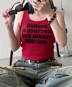 WEGO 【カップ付きインナー】グラフィックカップ付きリブタンク