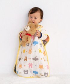 MIKI HOUSE HOT BISCUITS 六重織 どうぶつ柄 ガーゼスリーパー