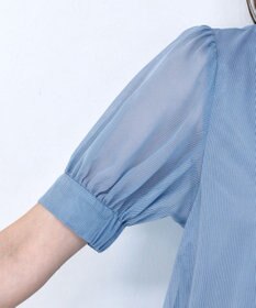 Tiaclasse 【洗える】ドビーシフォンパフスリーブブラウス