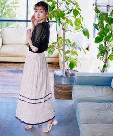 Tiaclasse 【洗える】ドビーシフォンパフスリーブブラウス