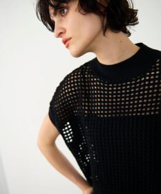 GRACE CONTINENTAL メッシュルーズニットトップ