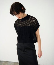 GRACE CONTINENTAL メッシュルーズニットトップ
