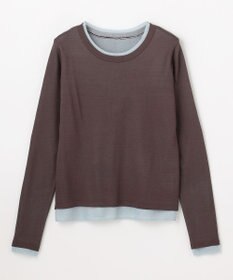 ANY カラーレイヤードニットTシャツ