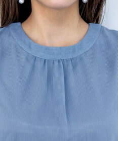 Tiaclasse 【洗える】ドビーシフォンパフスリーブブラウス