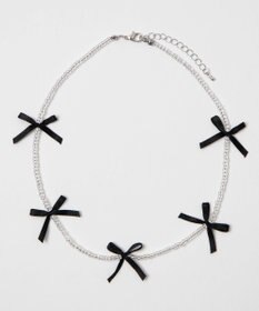 WEGO Lビーズサテンリボンネックレス