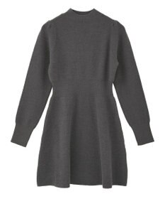 earth music&ecology ウエストリブフレアニットミニワンピース