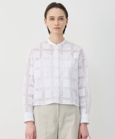 ICB L スクエアエンブロイダリー クロップドシャツ