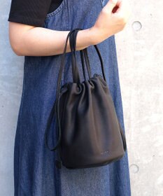 FOLNA RD ソフトレザー2WAY巾着ショルダーバッグ