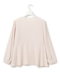 23区 L 【洗える】バックサテンアムンゼン ペプラム デザイン ブラウス