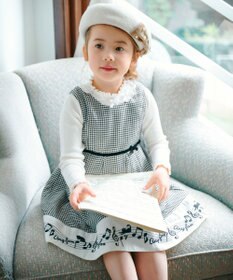 ANY KIDS 襟リボンカットソー