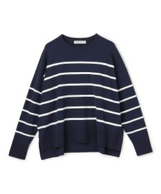 UNFILO マイビューティニット クルーネック ネイビーボーダー