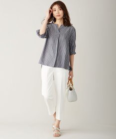 J.PRESS LADIES 【洗える】サテンストレッチ パンツ