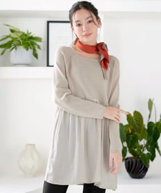 Tiaclasse L ヴィンテージサテンドッキングニットチュニック