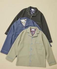 une nana cool 【綿混】ハイゲージダブルエアー メンズ長袖開襟 MADE WITH LIBERTY FABRIC