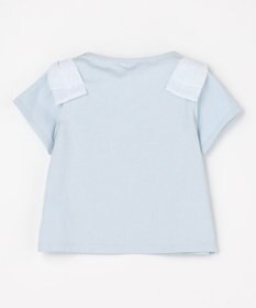 ANY KIDS 【綿100%】肩リボン×ラインストーンロゴ 半袖Tシャツ