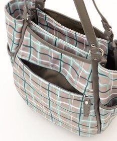 Y'SACCS ドローイングチェックトートバッグ