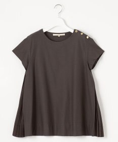 自由区 L 【洗える】ツイストプレインジャージーサイドプリーツ カットソー