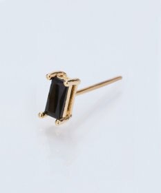 Phoebe シャインフレームレクタングルピアス　ブラック（片耳）