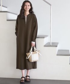 23区 L 【SLOW/一部店舗限定】ハイゲージテリー ハーフジップ ワンピース