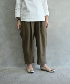 muuc 〈高品質ベルギーリネン100%〉〈遠州織物の工場で作られた上質な生地〉〈通年着られる〉キャンバス生地のイージーパンツ