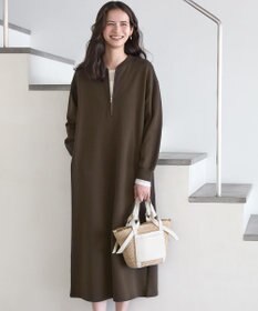 23区 L 【SLOW/一部店舗限定】ハイゲージテリー ハーフジップ ワンピース