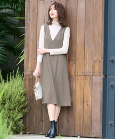 ANY SIS 【洗える】カットツイード ジャンパースカート