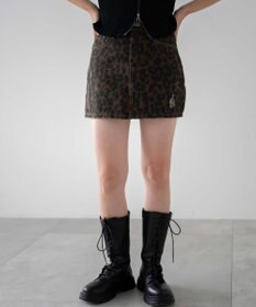 WEGO レオパードダメージミニスカパン