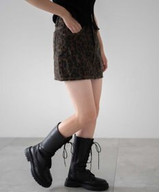 WEGO レオパードダメージミニスカパン