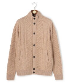 J.PRESS MEN ウール×カシミヤの上質素材【Cash Lamb's Wool】ハイネックケーブル カーディガン_25年モデル ベージュ系