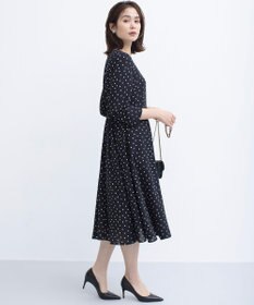 組曲 ドットジョーゼットプリント ワンピース