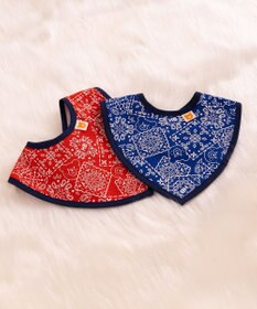 MIKI HOUSE HOT BISCUITS バンダナ風柄スタイ