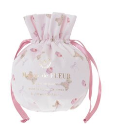 Maison de FLEUR ベア総柄巾着ポーチ